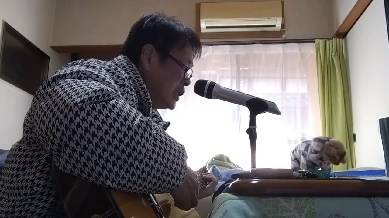 弦哲也さん小樽北運河ギター弾き語り