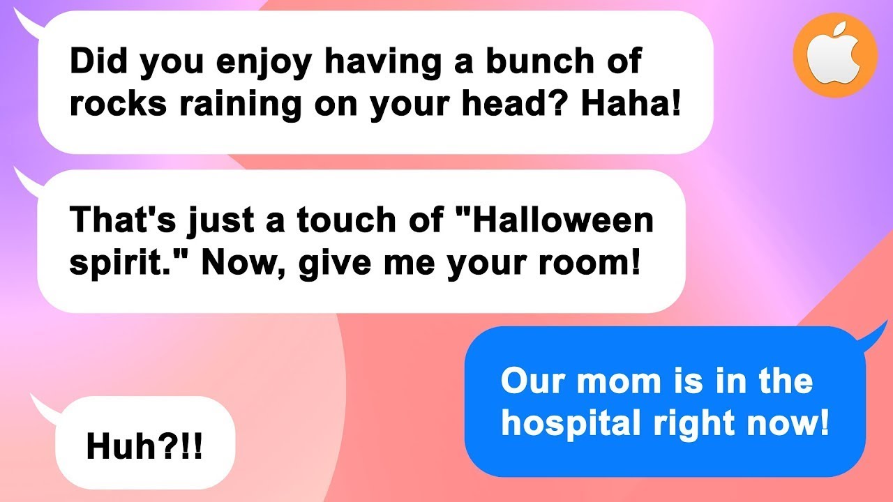[Apple] My vicious brother plays pranks by dumping rocks on my mom It’s Trick or Treat!