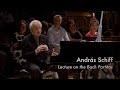 Capture de la vidéo András Schiff Lecture On The Bach Partitas