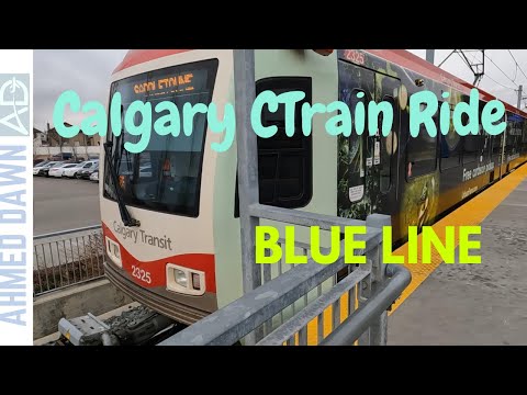 Calgary CTrain Ride Blue Line | Calgary's Light Rail System CTrain Ride From 69 St to Saddletowne