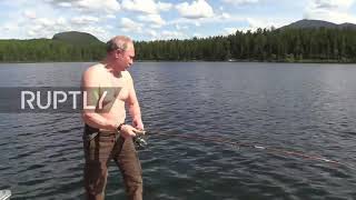 Vladimir Putin Catches A Fish