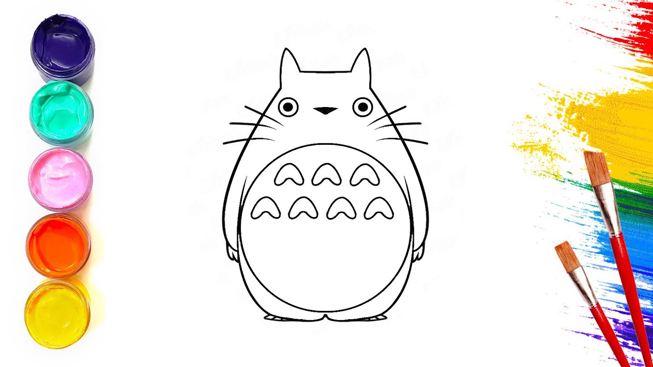 Draw Totoro - Hướng dẫn vẽ hoạt hình My Neighbor Totoro cực dễ thương đẹp  nhất - YouTube