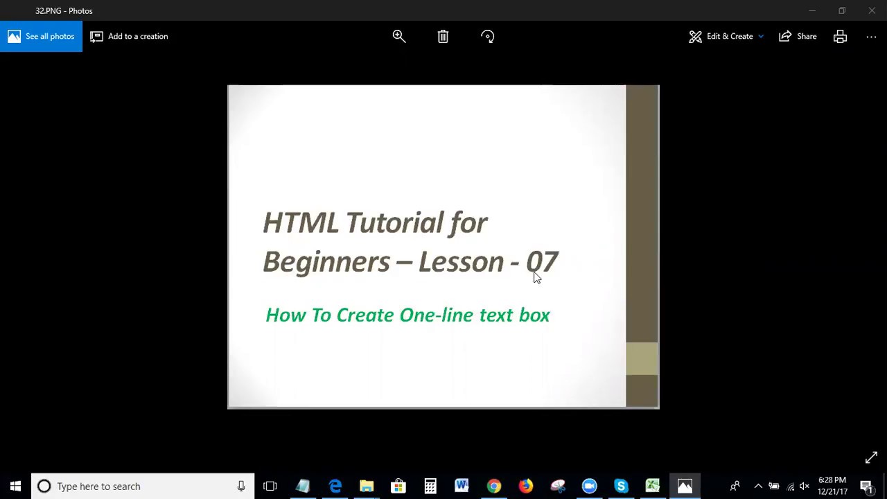 Html Tutorials For Beginners - 07 - How to create one line text box in ...