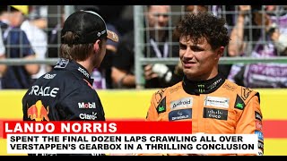 Lando Norris handed a controversial five-second penalty to finish behind rival Max Verstappen