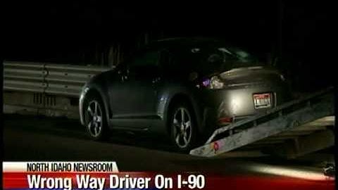 Wrong-way driver causes officer to wreck on I-90