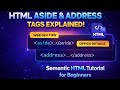HTML Aside and Address Tags Explained Clearly for Beginners | Semantic HTML Tutorial