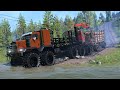 SnowRunner - Monster Truck 10x10 Keny C-500 TwinSteer - Driving Offroad Transporting Logging