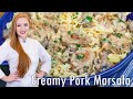 CREAMY Marsala Noodles with Juicy Pork Tenderloin!! 30-Minute Dinner Meal!!