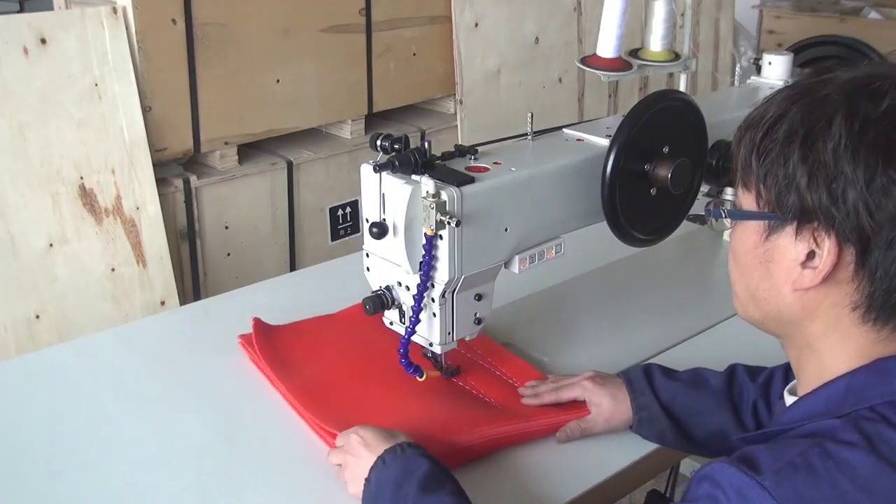 Extra heavy duty Long arm sewing machine for webbing stitching YouTube