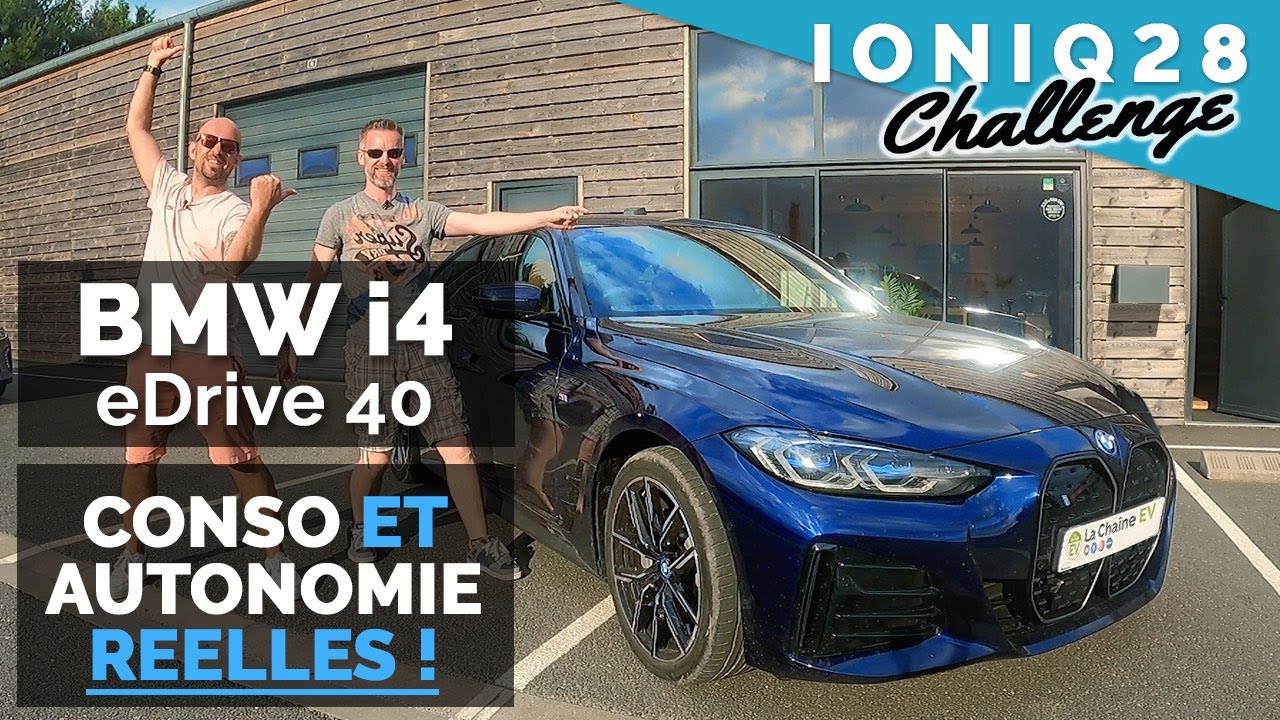 Bmw i4 eDrive 40  une efficience de berline  Essai conso Ioniq 28 challenge