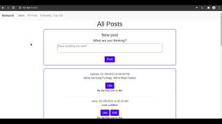 CS50’s Web Programming with Python and JavaScript - Project 4: Network