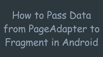 How to Pass Data from PageAdapter to Fragment in Android