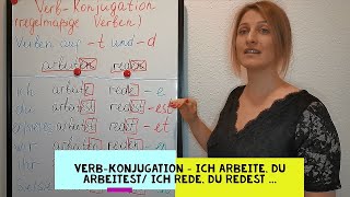 Verb-Konjugation Verb Conjugation - Regelmäßige Verben Auf -T, -D Arbeiten, Reden - A1