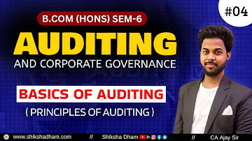 auditing and corporate governance for bcom | principles of auditing | part 4 | by CA Ajay Sir