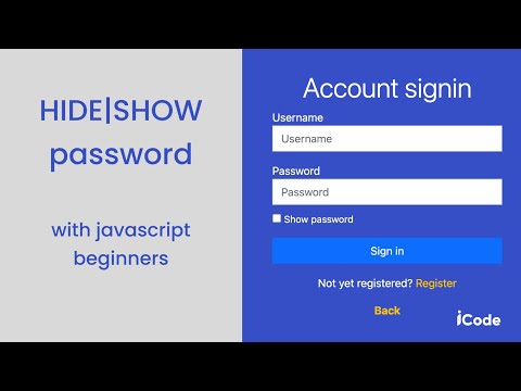 Show|Hide (toggle) password  with javascript