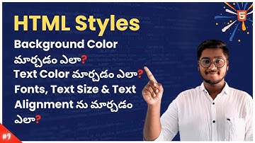 HTML Styles Explained in Telugu Html Tutorial | Text color, Background color & Fonts in HTML #html