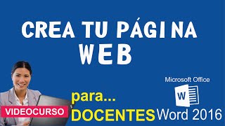 PÁGINAS WEB CON WORD 2016