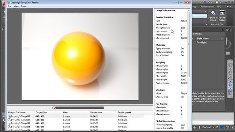 AutoCAD Rendering Settings For Single Object