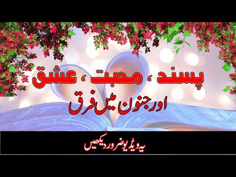 What is love in Urdu? | Liking,Love,Ishq and Madness Difference |  پسند،محبت،عشق اور جنون میں فرق