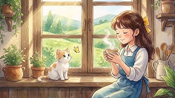 Cozy Countryside Morning 🌿 Ghibli-style Inspired Relaxing Anime | A Peaceful Day with Kitten ASMR
