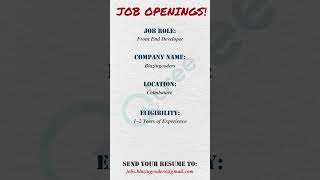 Front End Developer Jobs in Coimbatore 💻 | React / Angular / Vue | Blazingcoders Hiring