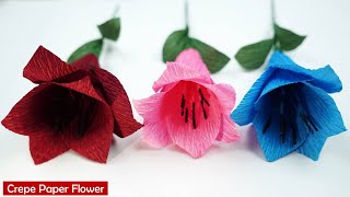 How to Make Realistic Paper Flowers || Crepe Paper Flower Crafts || DIY Easy Paper Crafts