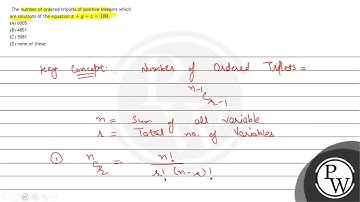 The number of ordered triplets of positive integers which are solutions of the equation \( x+y+z...