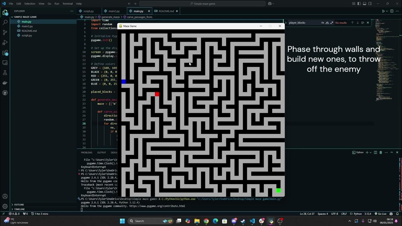 Simple maze game - YouTube