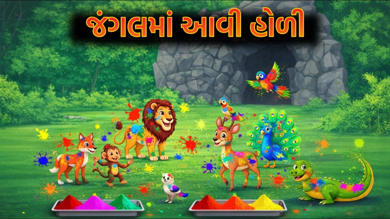 જંગલમાં આવી હોળી | Jangal ma aavi Holi | Gujarati Bal Varta | Gujarati Cartoon