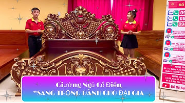 Giường ngủ cổ điển quý tộc dát vàng gỗ gõ đỏ đẳng cấp thượng lưu | Nội Thất Sơn Đông Cần Thơ