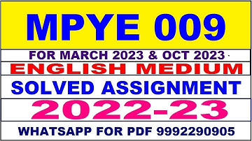 mpye 9 solved assignment 2022-23 in english | mpye 9 solved assignment 2022-23 | mpye 9 2023
