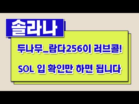   솔라나 두나무 람다256이 러브콜 SOL 입 확인만 하면 됩니다