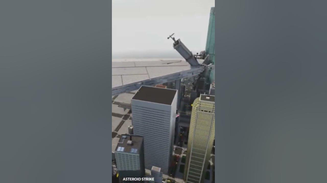Star Destroyer crashing into city
