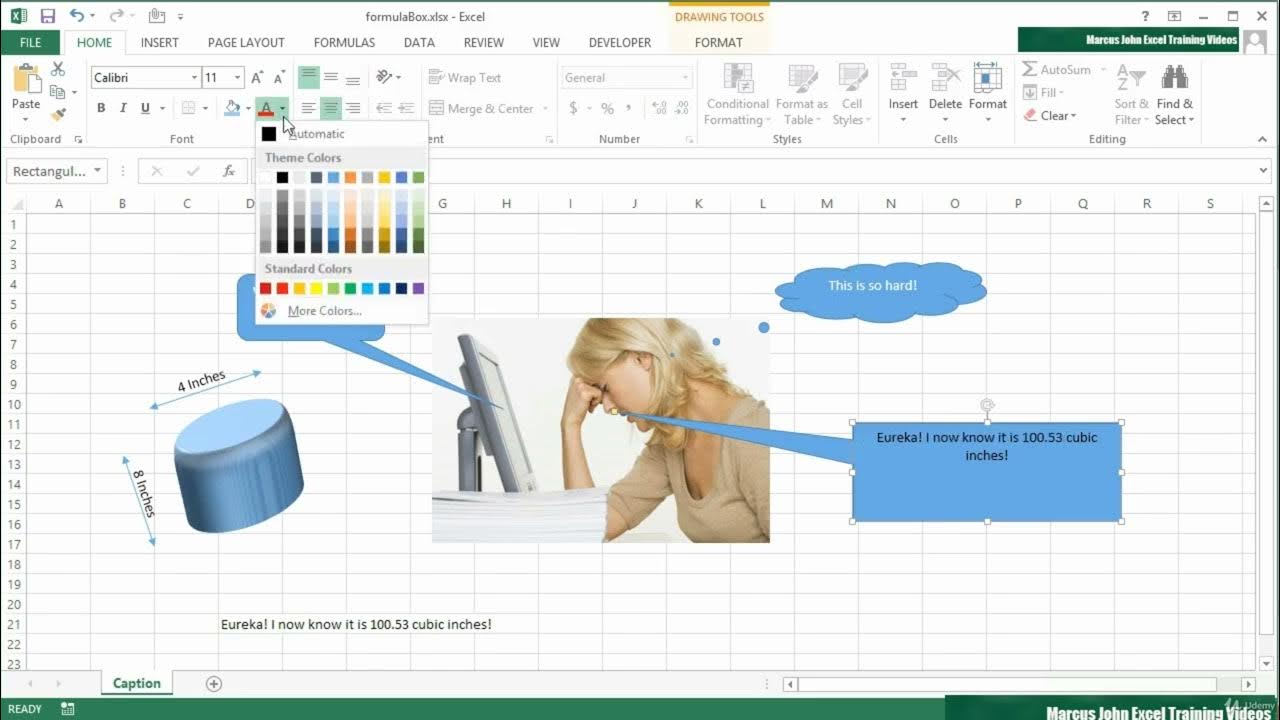 Adding formulas to text boxes new excel mastery from basics to