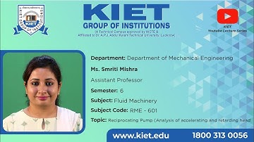 Reciprocating Pump-Analysis of Accelerating and Retarding Head | ME_6Sem_Fluid Machinery