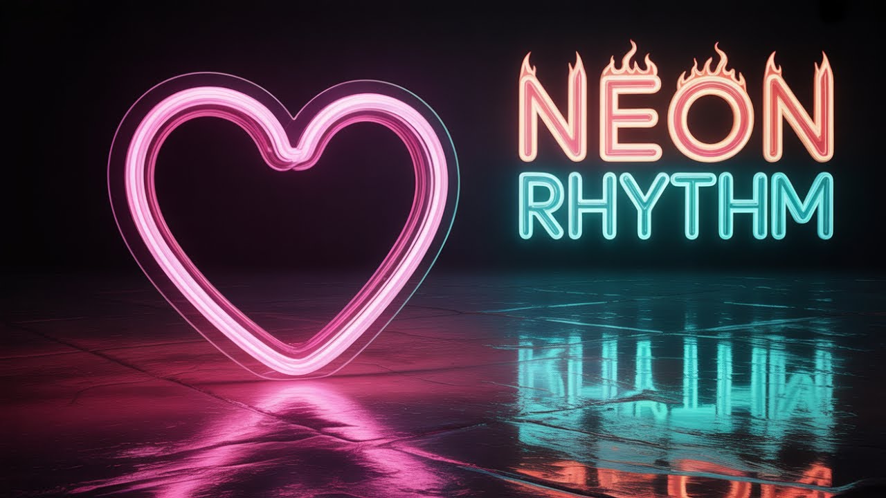 Vibrant Heart Neon Sync Animation 4K
