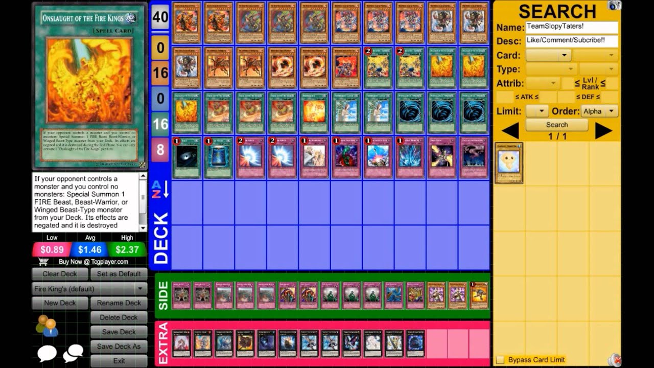 Yugioh Fire King Deck Profile Youtube