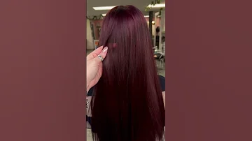 Burgundy color on Naturally BLACK hair😱 #red #hairtransformation