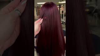 Burgundy color on Naturally BLACK hair😱 #red #hairtransformation screenshot 5