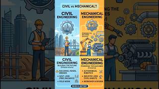 Civil vs Mechanical Engineering: Kaunsa Behtar Hai? 🏗️ vs ⚙️ #shorts #education #civilengineering ..