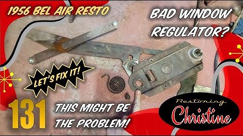 E131 Classic Car Window Regulator Repair!  FIX That Clunky Roll-Up! 1956 Chevy Bel Air Restoration