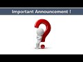 Important Announcement about Channel !