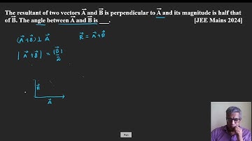The resultant of two vectors A and B is perpendicular to A and its magnitude is half that of B  The