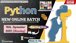 Python Weekdays Batch |Live Industry Based Training| python One to One Discussion |By TCK #python