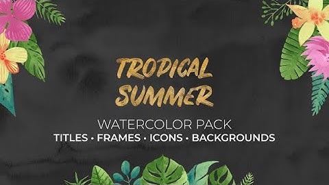 Tropical Summer Watercolor Pack DaVinci Resolve Templates