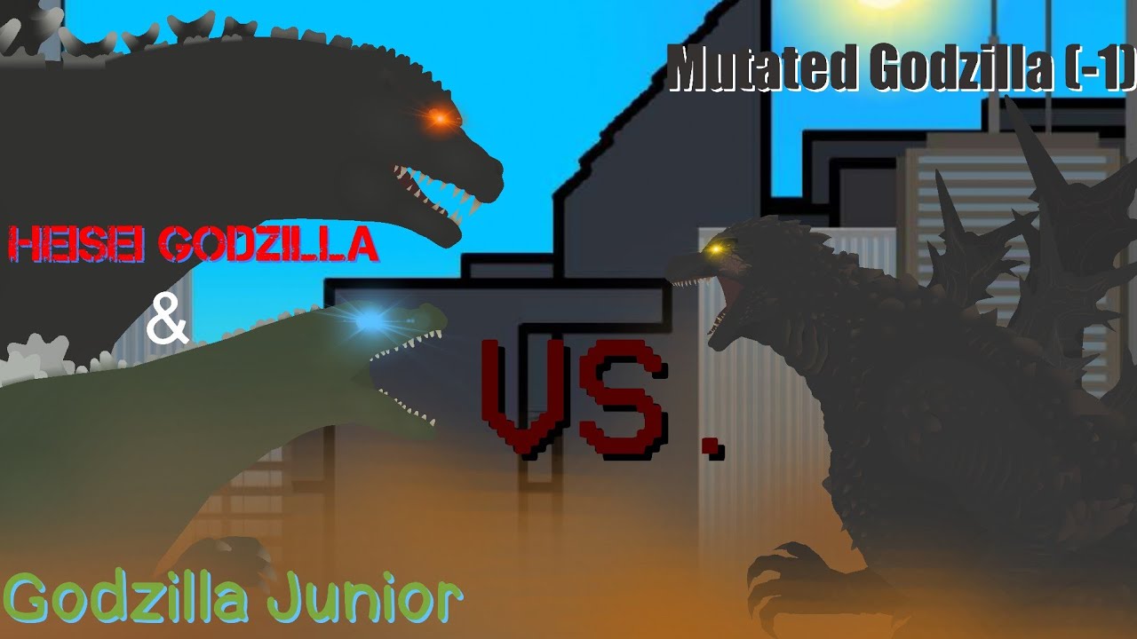 Heisei Godzilla & Godzilla JR VS. Mutated Godzilla (-1) | Godzilla ...