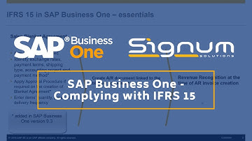 SAP Business One Complying with IFRS 15