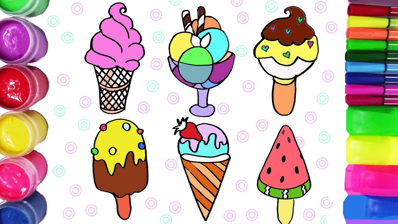 Draw and Coloring Ice Cream | Colouring Page for Kids