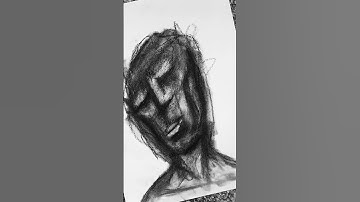 ABSTRACT FACE 2023 #shorts #charcoalart || CHARCOAL ART TUTORIAL