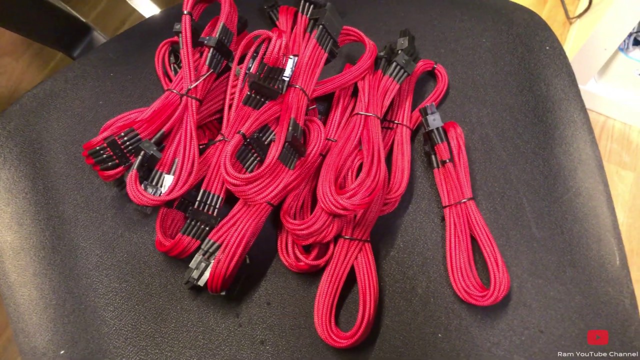 Corsair Professional Sleeved Cable Red Unboxing Video